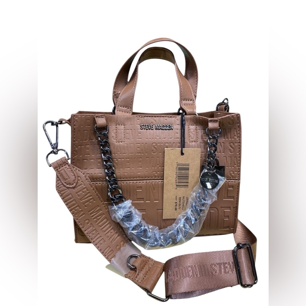 Steve Madden Tan Embossed Tote Bag